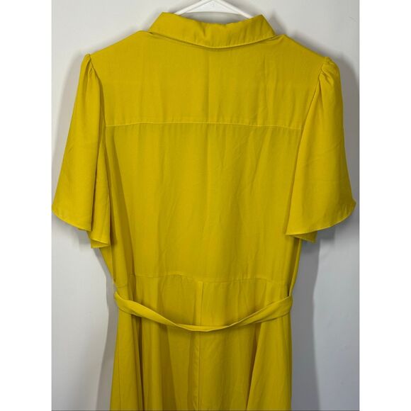 Nanette Nanette Lepore Women's Short SleeveFlutter Sleeve Pin tuck Dress size 14 - Picture 3 of 5